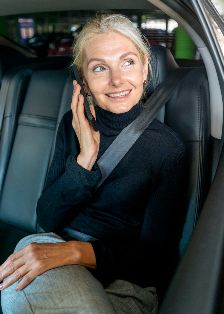 This image is showing a girl who is smiling showing wedding limo services