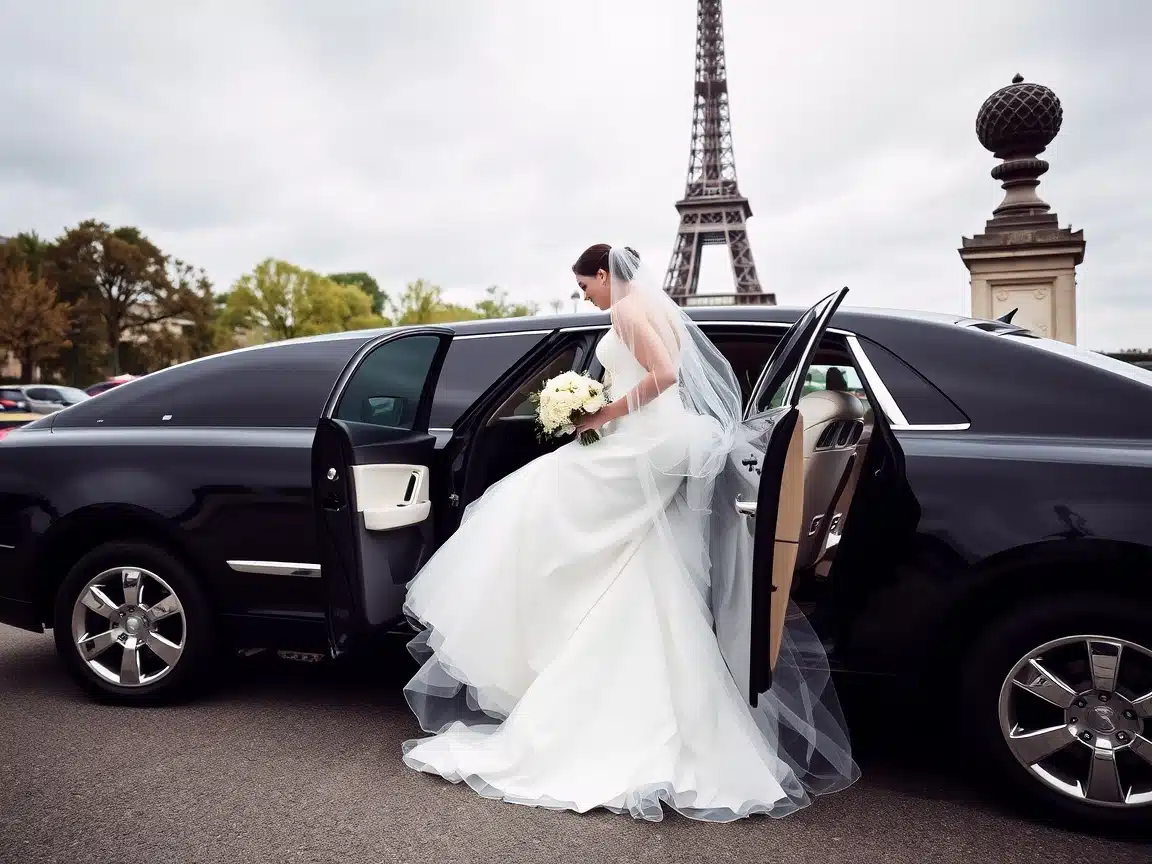 Chauffeured car route with Eiffel Tower view in Paris